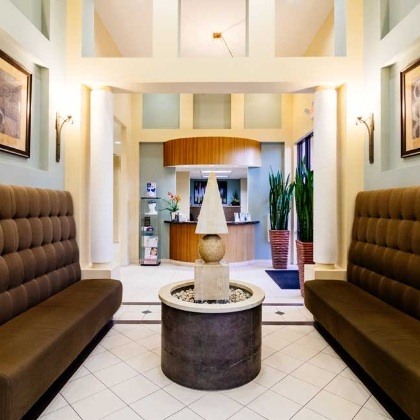 Welcoming dental office waiting area