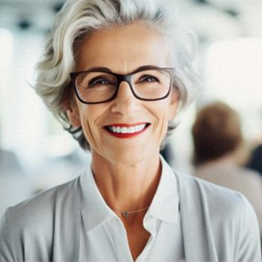 Woman smiling in an office