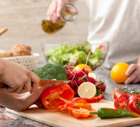 Person making a health meal