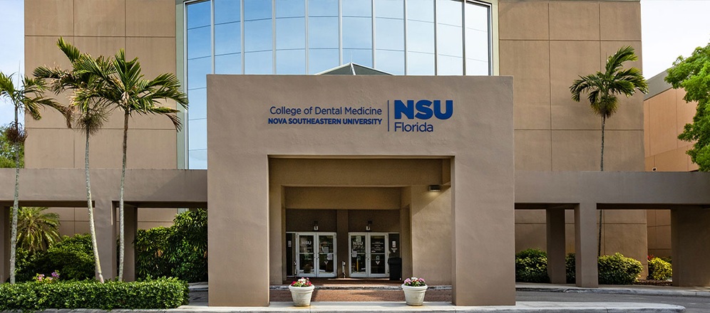 Outside view of Nova Southern University dental school building