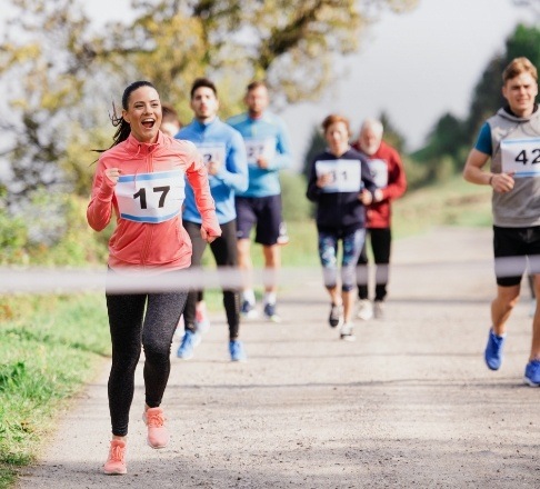 People participating in run event