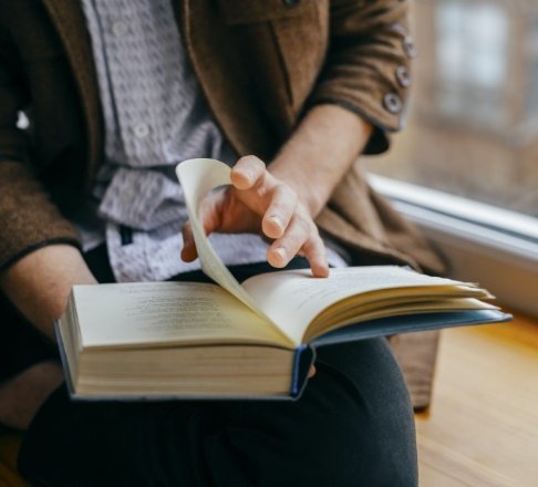 Person reading a book