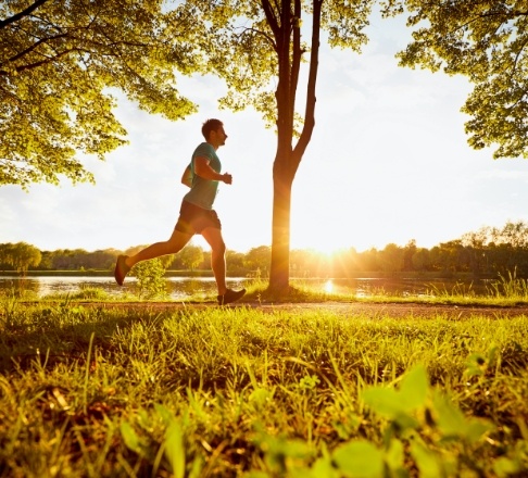 Person running outdoors