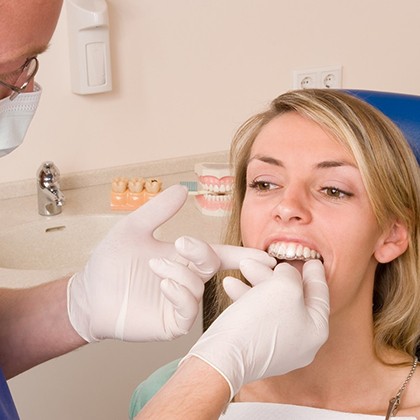 Woman being fitted for Invisalign in Lake Nona